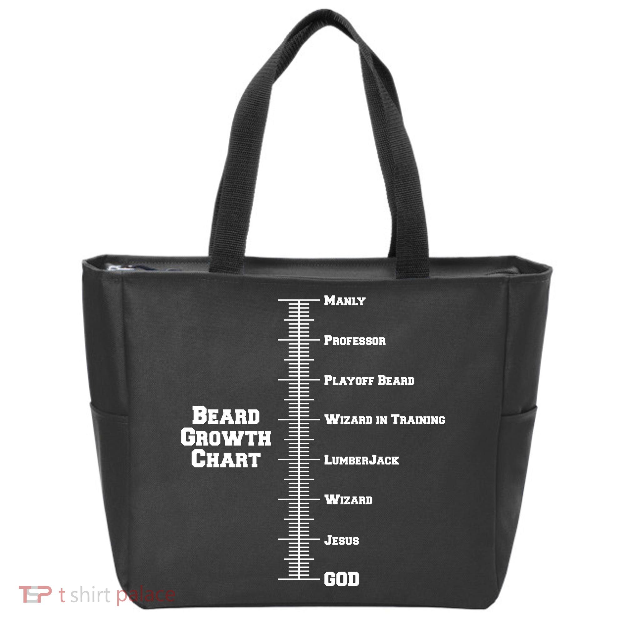 Beard Growth Ruler Funny Man To God Chart Tote Bag