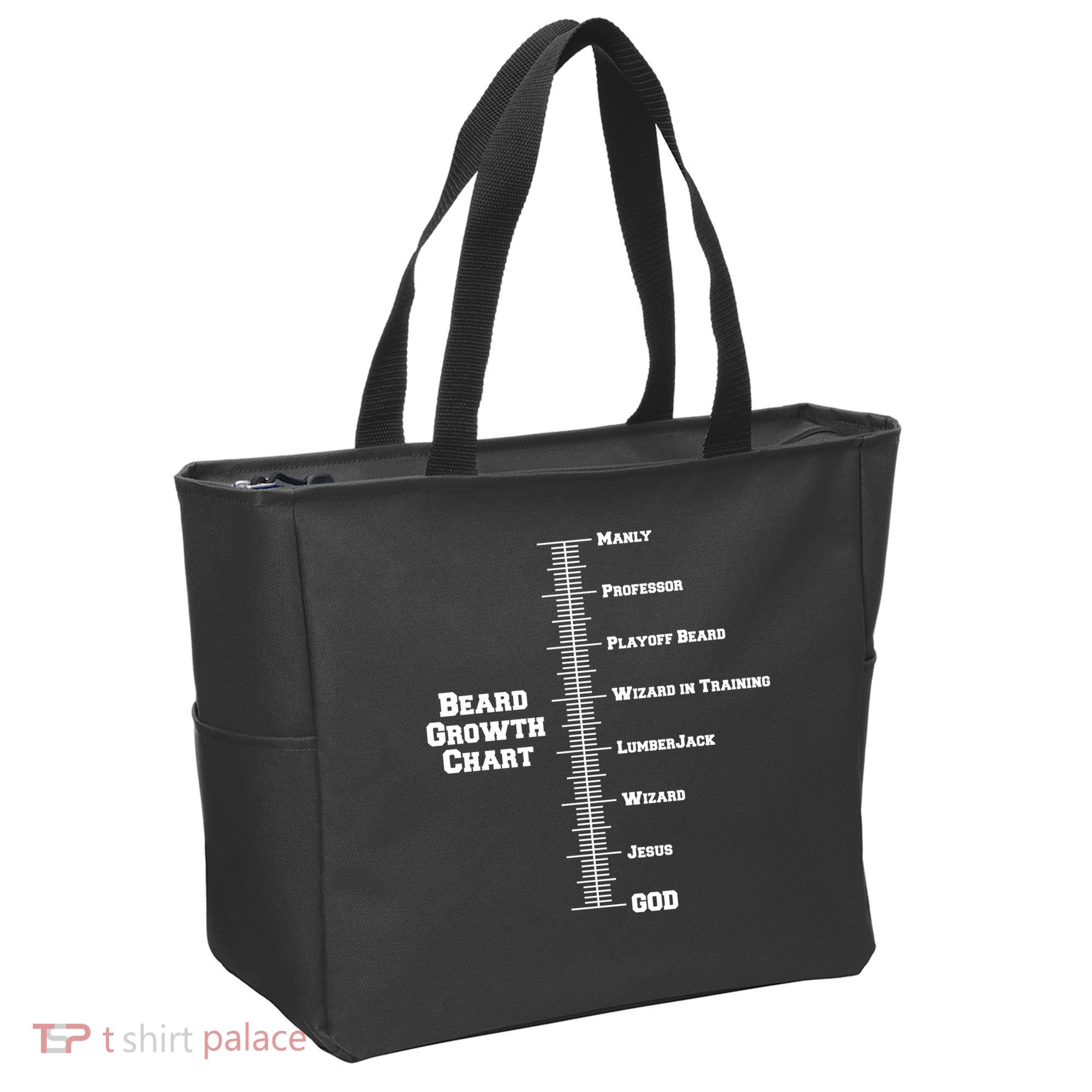 Beard Growth Ruler Funny Man To God Chart Tote Bag
