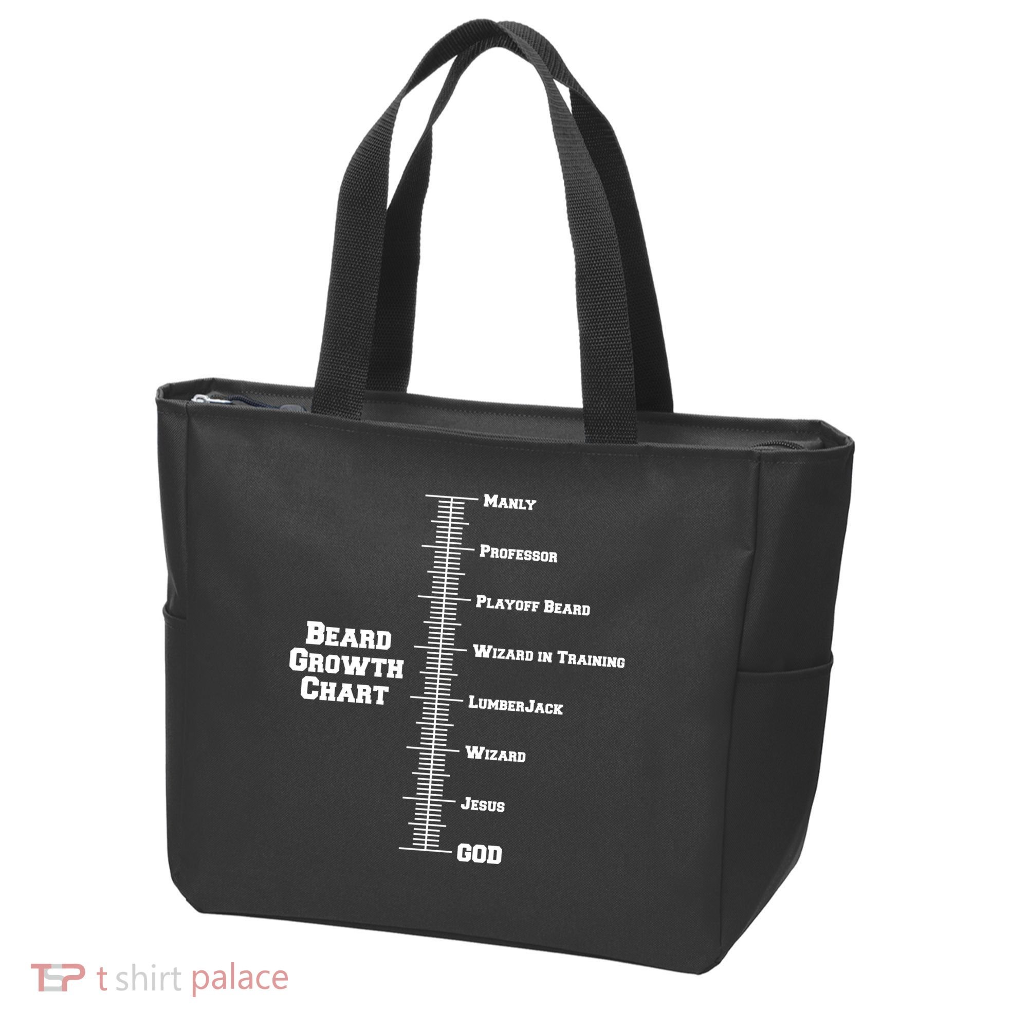 Beard Growth Ruler Funny Man To God Chart Tote Bag