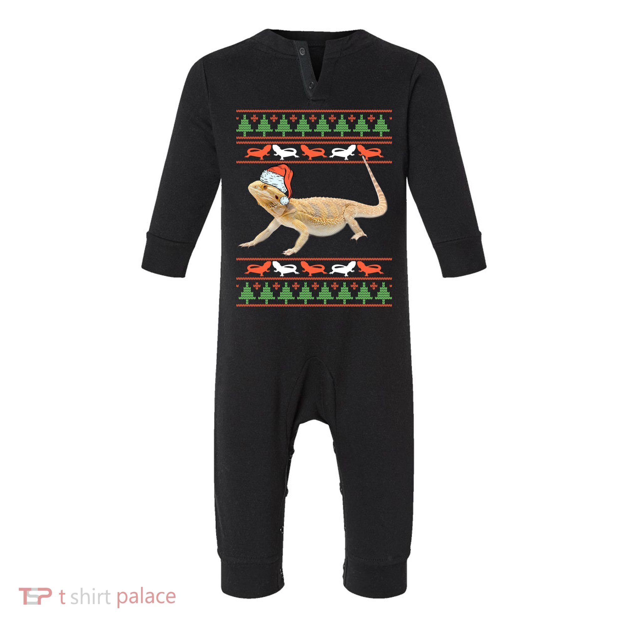 Bearded Dragon Christmas Infant Fleece One Piece