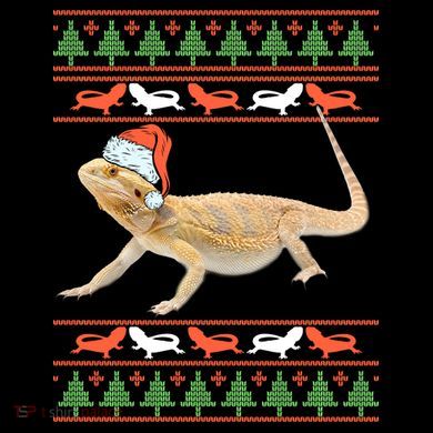 Bearded Dragon Christmas Button