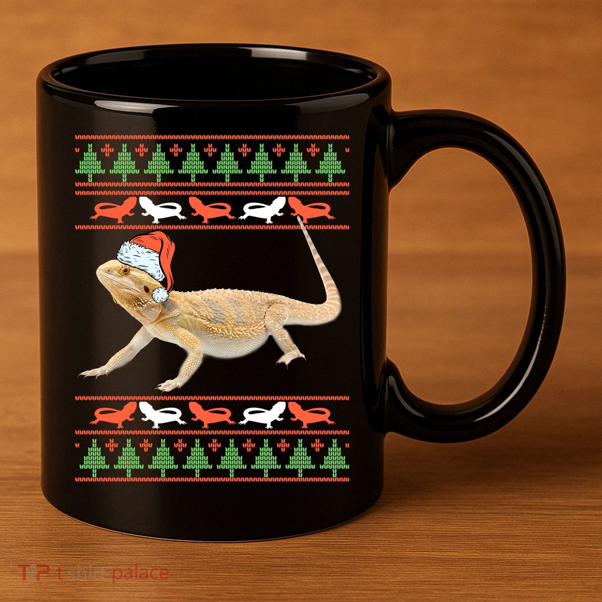 Bearded Dragon Christmas 11oz C Handle Ceramic Mug