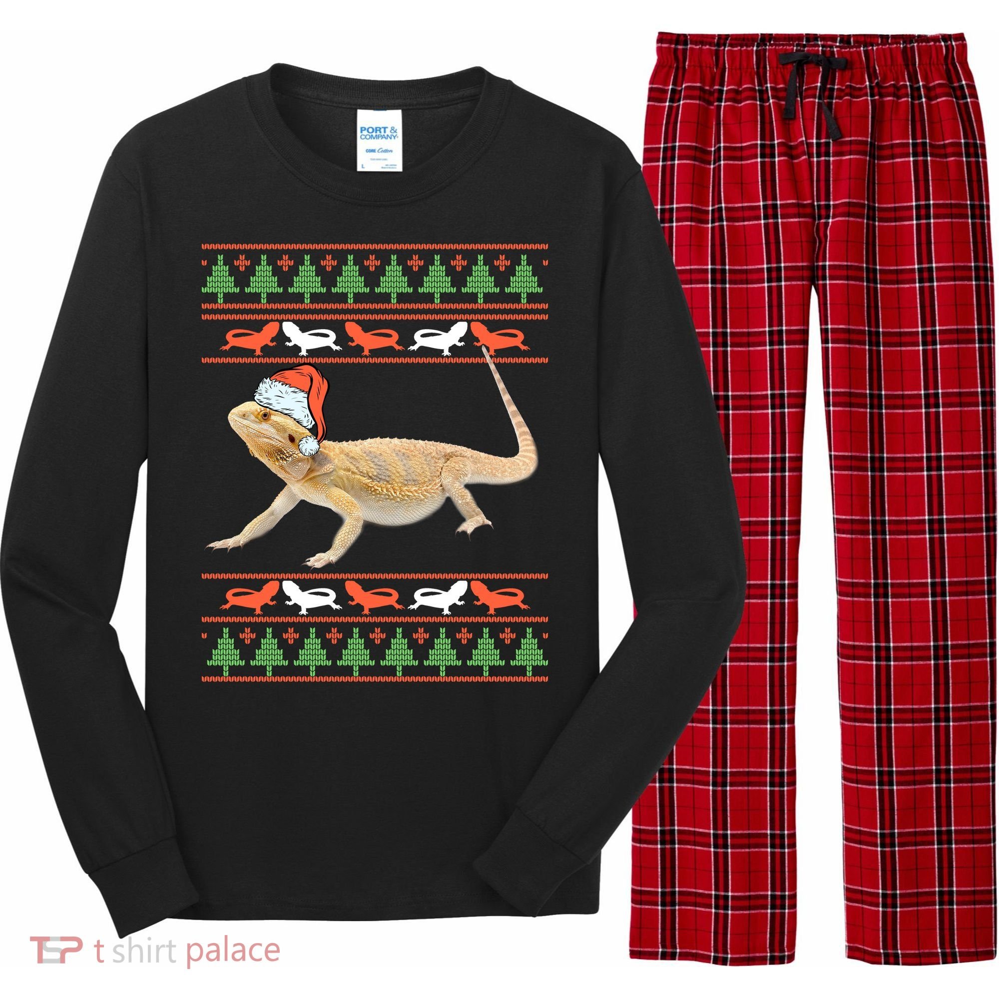 Bearded Dragon Christmas Long Sleeve Pajama Set