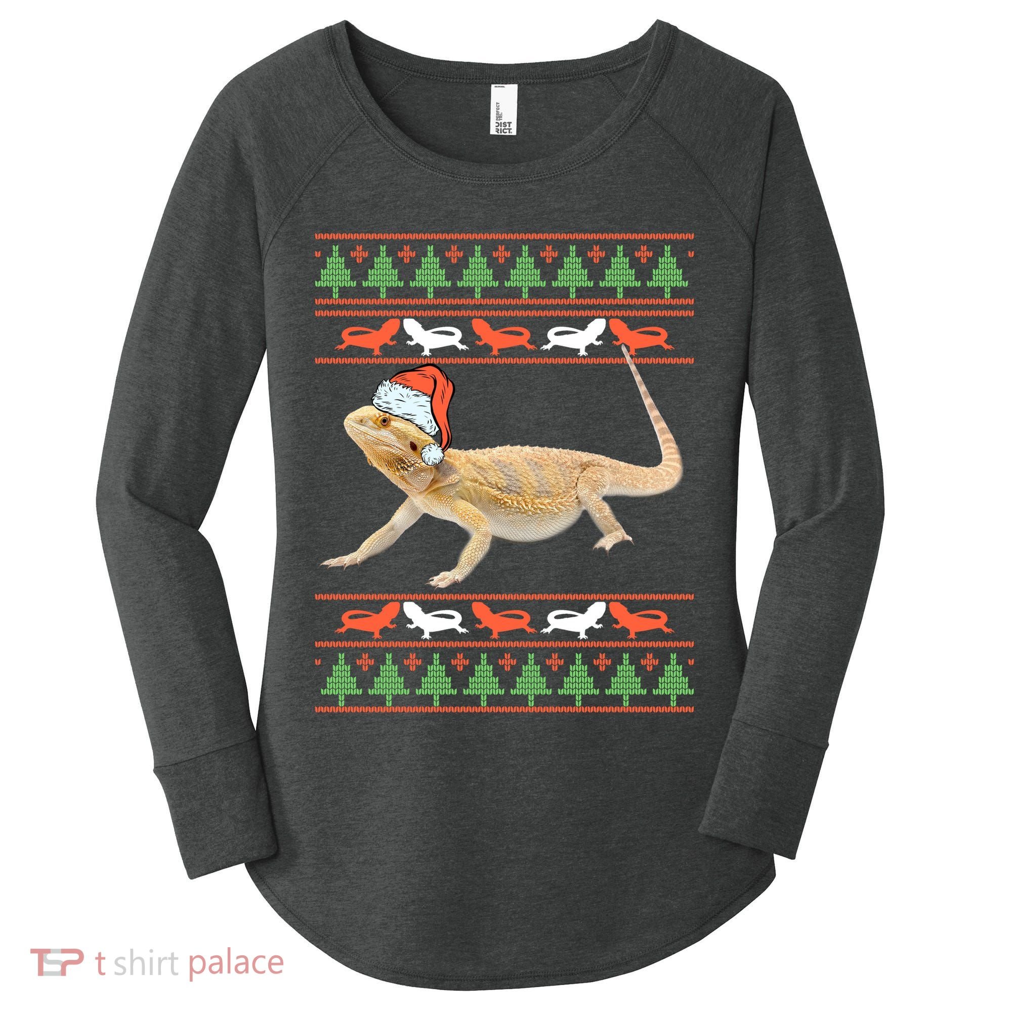 Bearded Dragon Christmas Women's Perfect Tri Tunic Long Sleeve Shirt