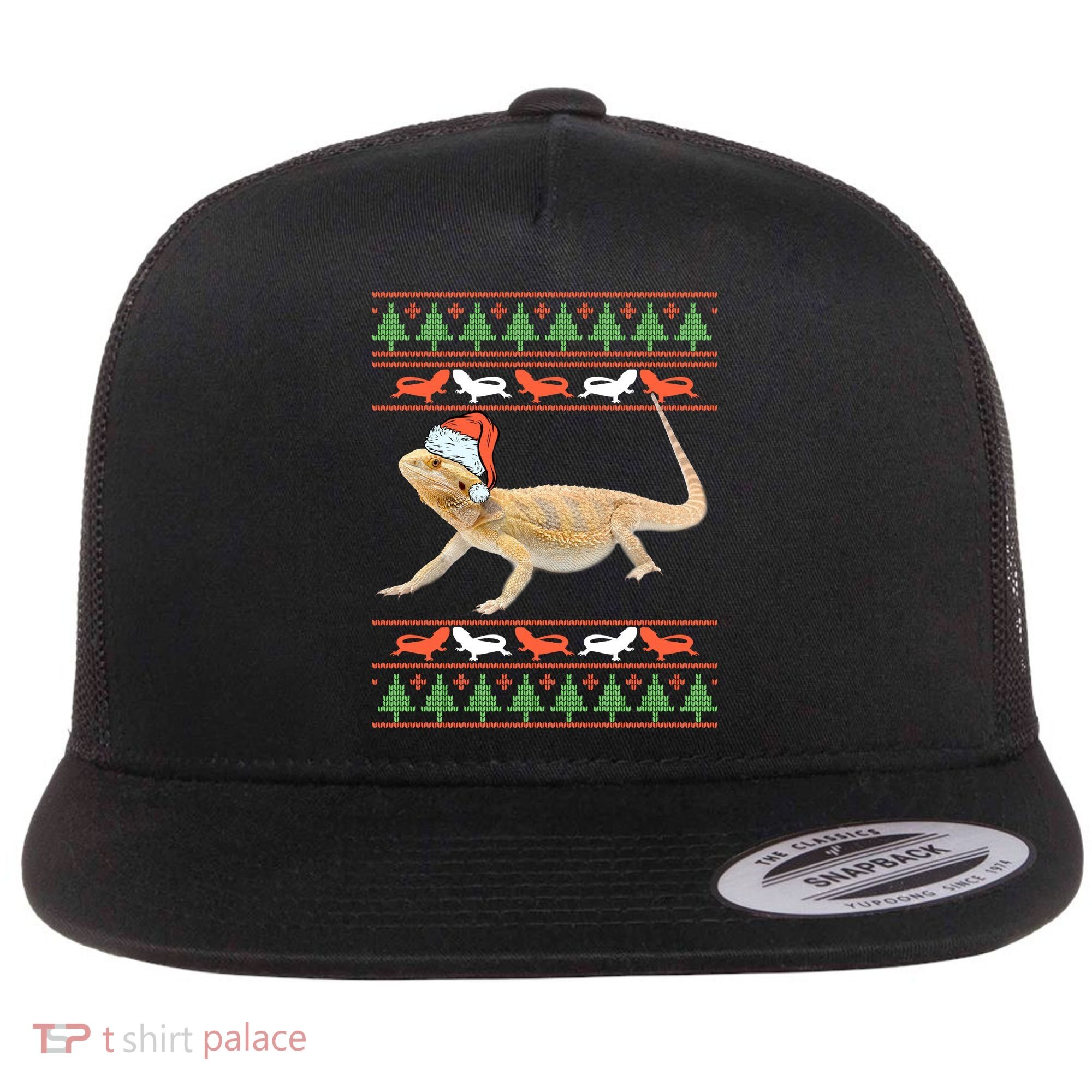 Bearded Dragon Christmas Flat Bill Trucker Hat