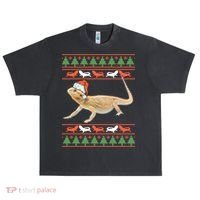 Bearded Dragon Christmas Urban Oversized Heavyweight T-Shirt thumb 0