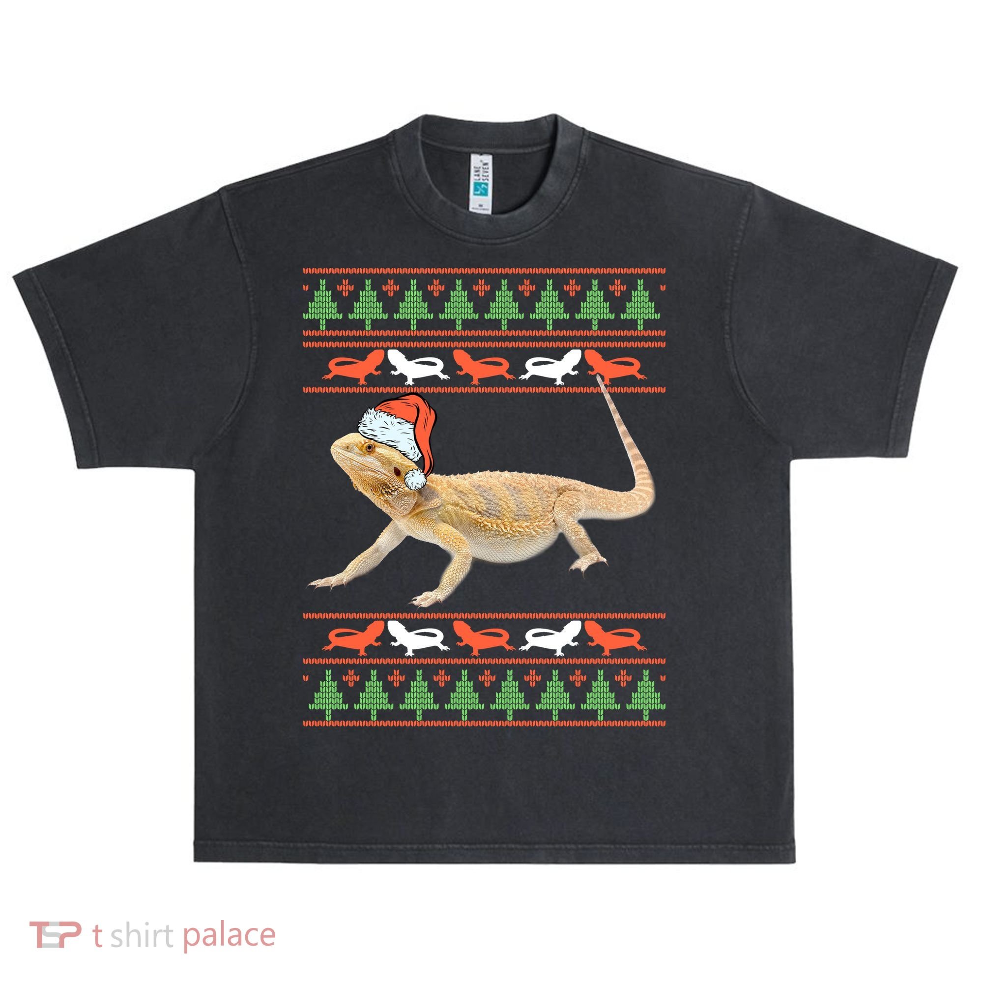 Bearded Dragon Christmas Urban Oversized Heavyweight T-Shirt