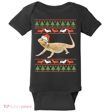 Bearded Dragon Christmas Baby Bodysuit