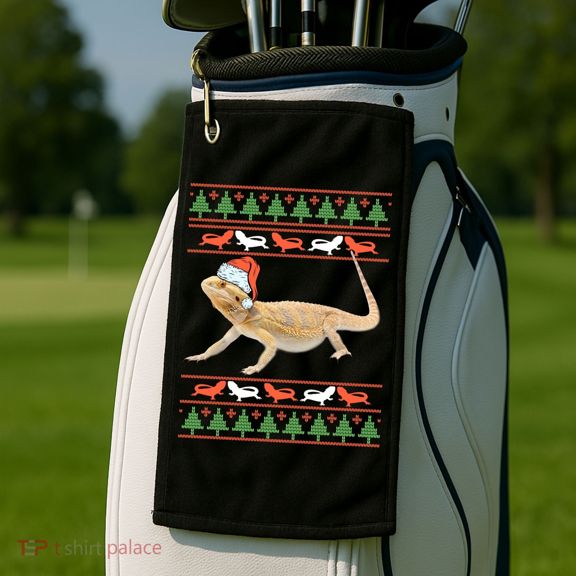 Bearded Dragon Christmas Golf Towel