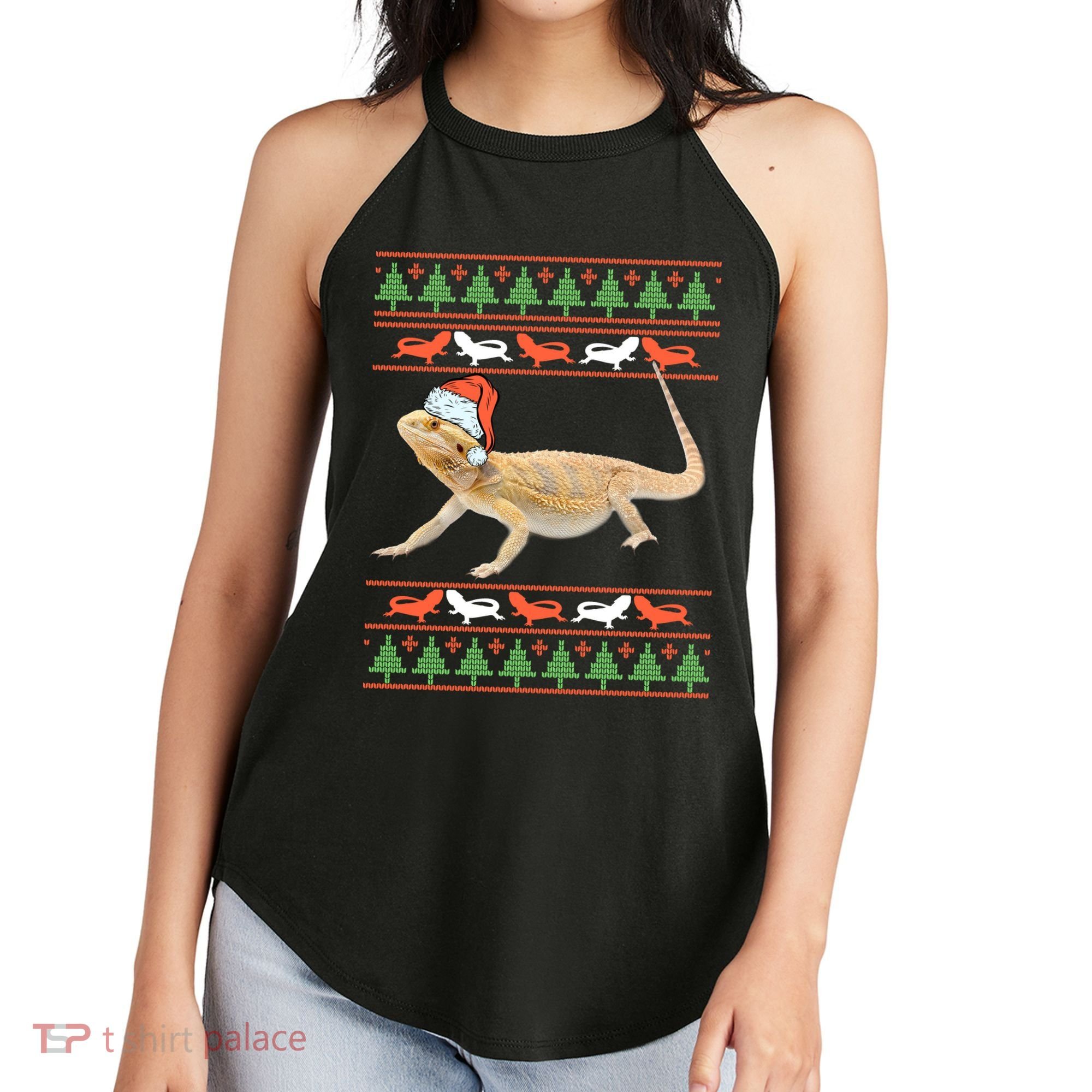 Bearded Dragon Christmas Women's Perfect Tri Rocker Tank