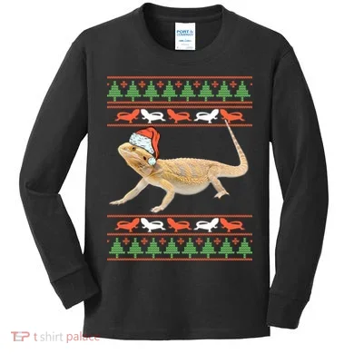 Bearded Dragon Christmas Kids Long Sleeve Shirt