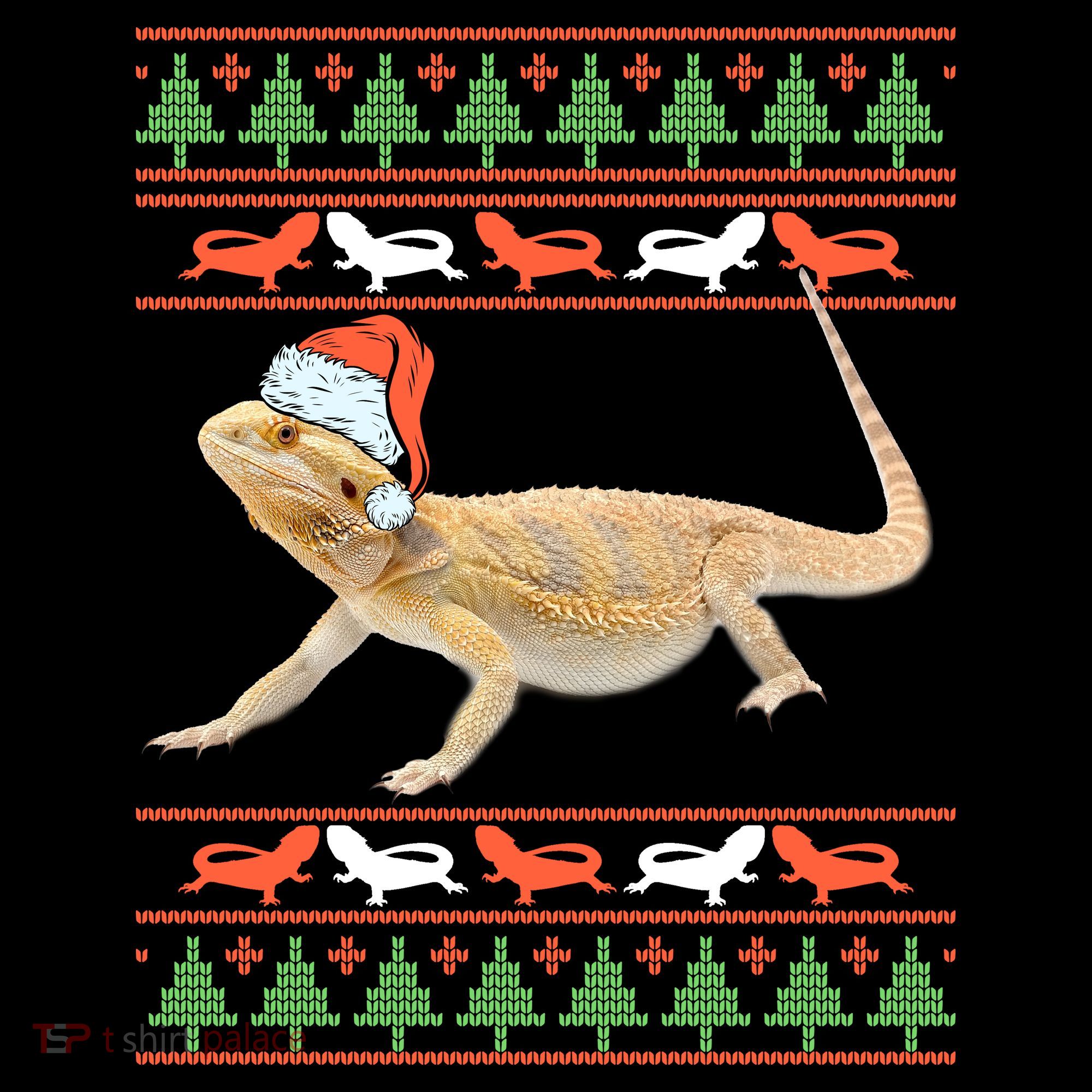 Bearded Dragon Christmas Wool Snapback Cap