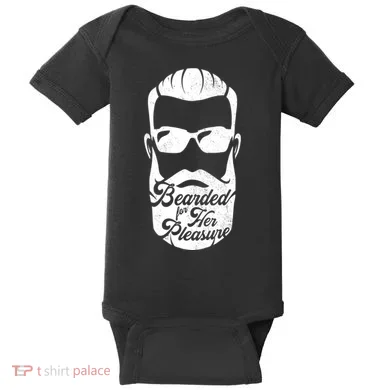 Bearded For Her Pleasure Funny Baby Bodysuit