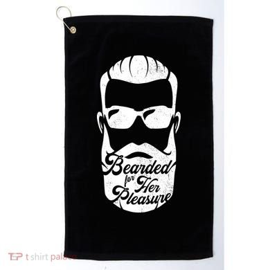 Bearded For Her Pleasure Funny Golf Towel