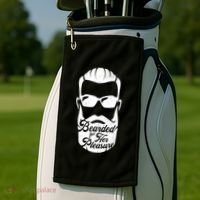 Bearded For Her Pleasure Funny Golf Towel thumb 2