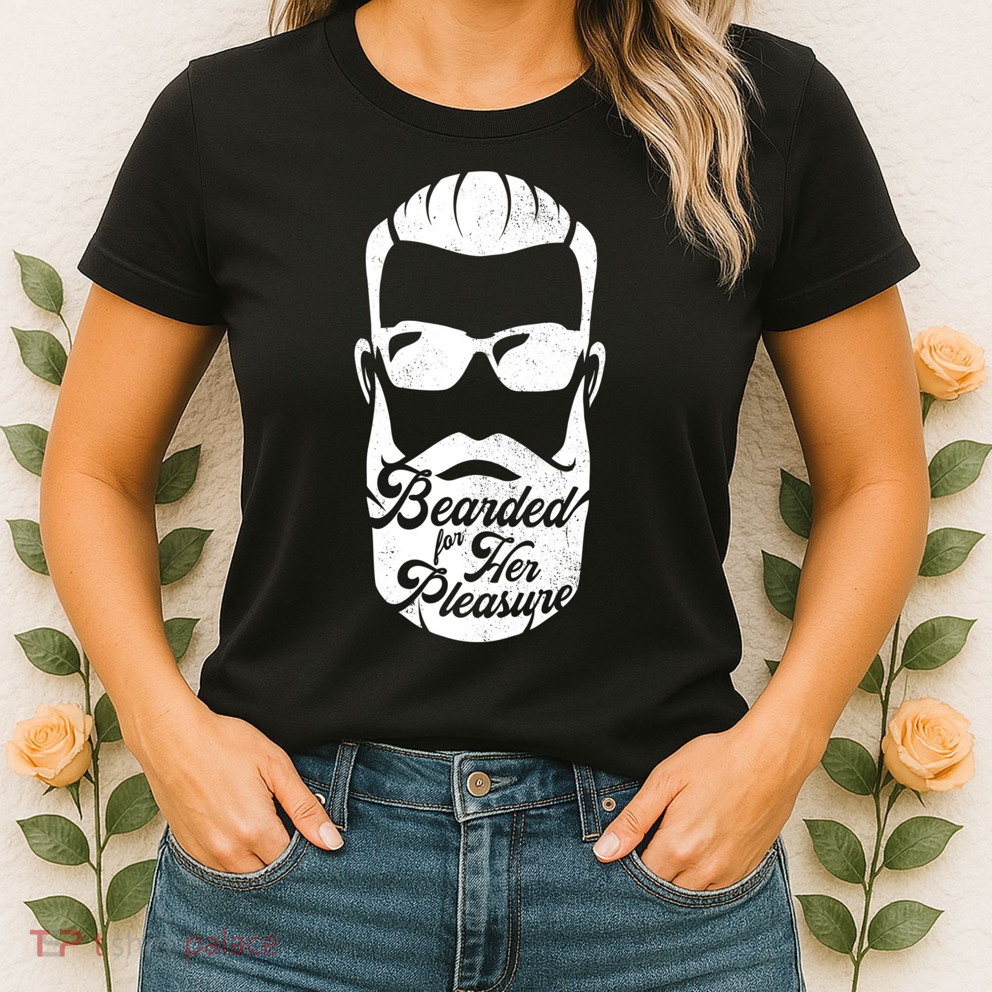Bearded For Her Pleasure Funny Women's T-Shirt
