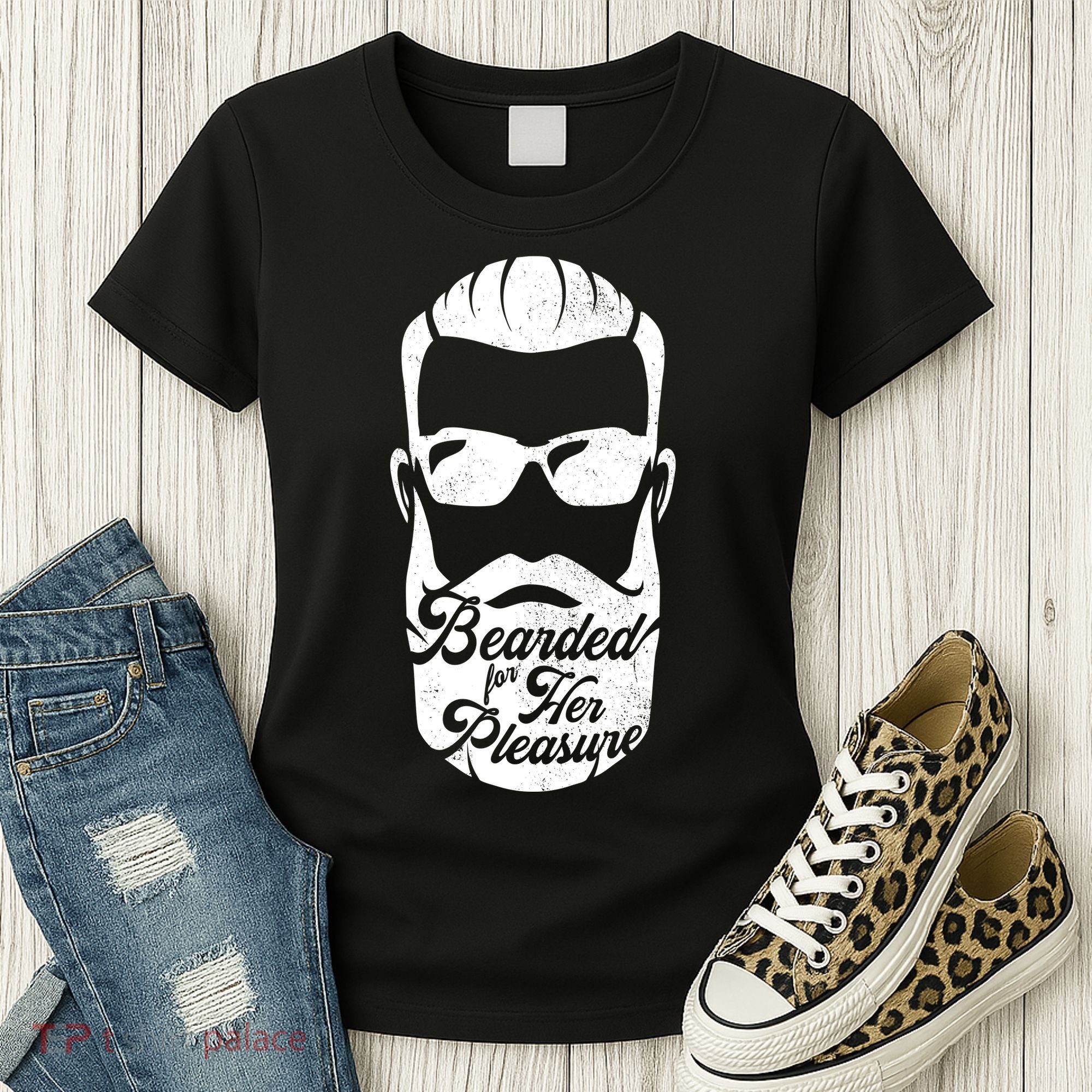 Bearded For Her Pleasure Funny Women's T-Shirt