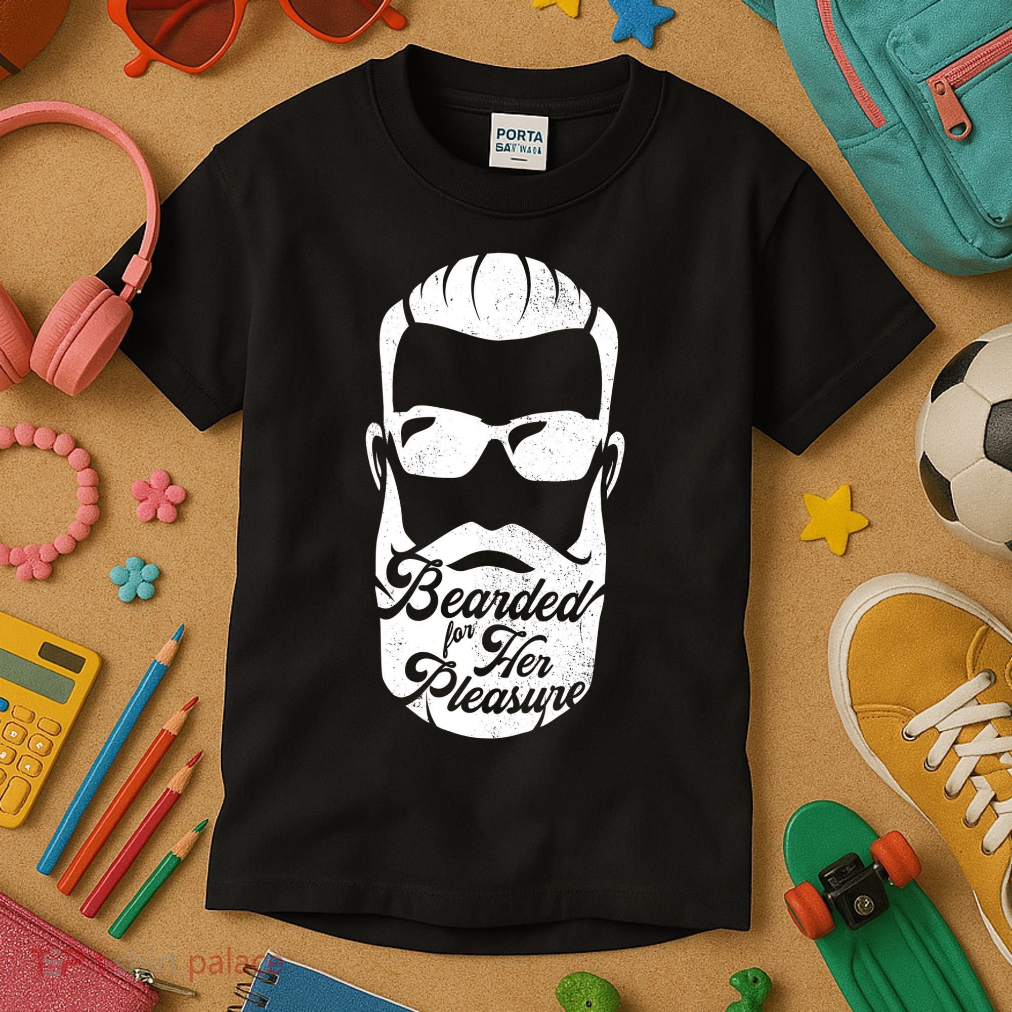 Bearded For Her Pleasure Funny Kids T-Shirt