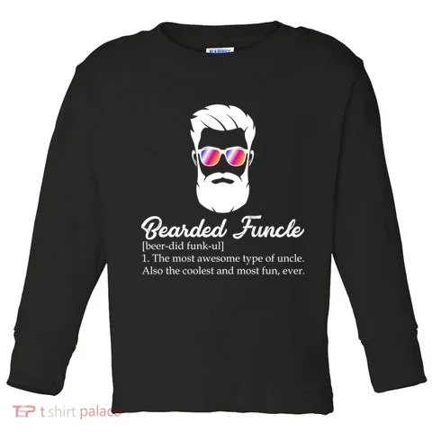 Bearded Funcle Definition Toddler Long Sleeve in the selected color
