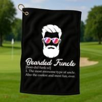 Bearded Funcle Definition Golf Towel thumb 1