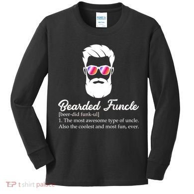 Bearded Funcle Definition Kids Long Sleeve Shirt