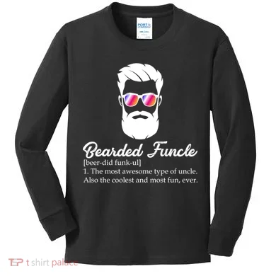 Bearded Funcle Definition Kids Long Sleeve Shirt