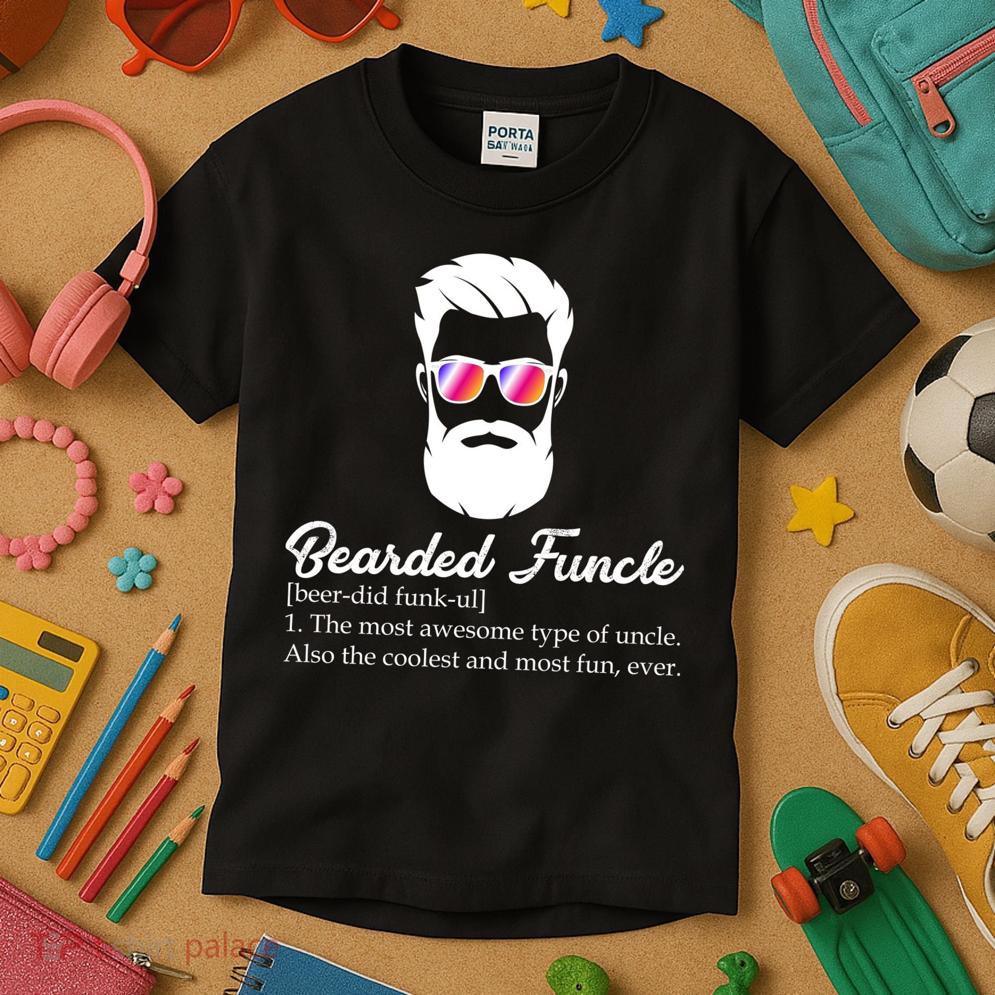 Bearded Funcle Definition Kids T-Shirt
