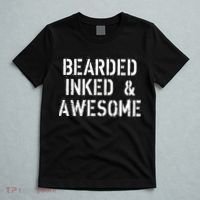 Bearded Inked & Awesome Beard Tattoo Logo T-Shirt thumb 5