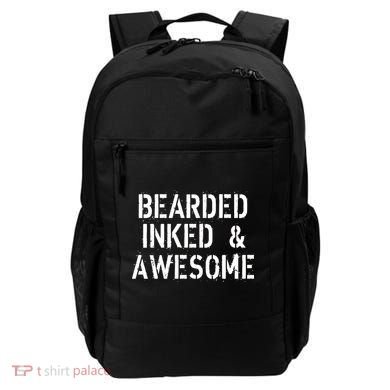 Bearded Inked & Awesome Beard Tattoo Logo Backpack
