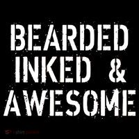 Bearded Inked & Awesome Beard Tattoo Logo Bucket Hat thumb 4