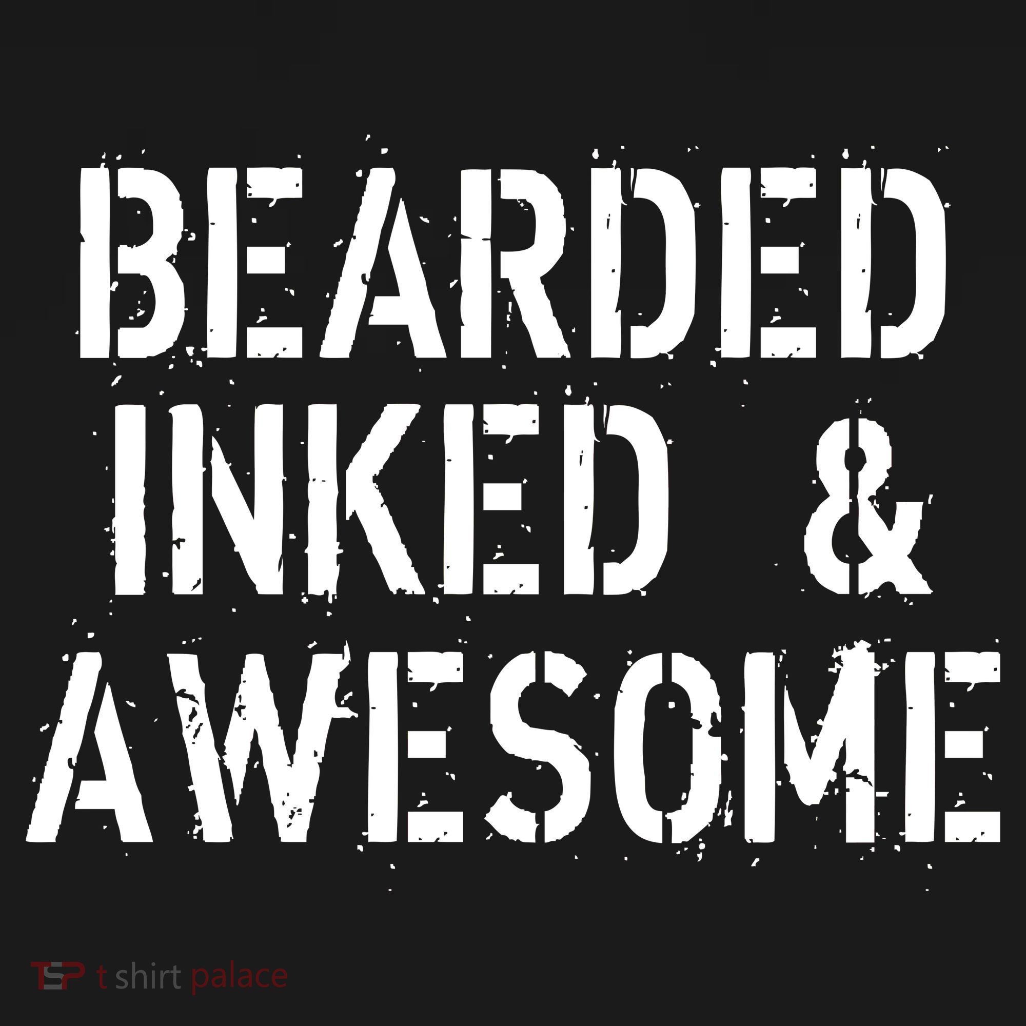 Bearded Inked & Awesome Beard Tattoo Logo Mousepad