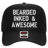 Bearded Inked & Awesome Beard Tattoo Logo Hat thumb 0