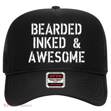 Bearded Inked & Awesome Beard Tattoo Logo Hat