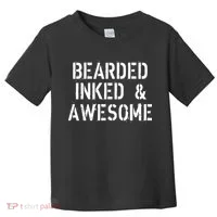 Bearded Inked & Awesome Beard Tattoo Logo Toddler T-Shirt thumb 0