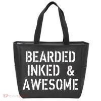 Bearded Inked & Awesome Beard Tattoo Logo Tote Bag thumb 0