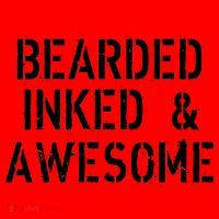 Bearded Inked & Awesome Beard Tattoo Logo Santa Hat thumb 1