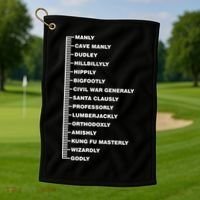 Beardly Manly Beard Growth Chart Golf Towel thumb 1