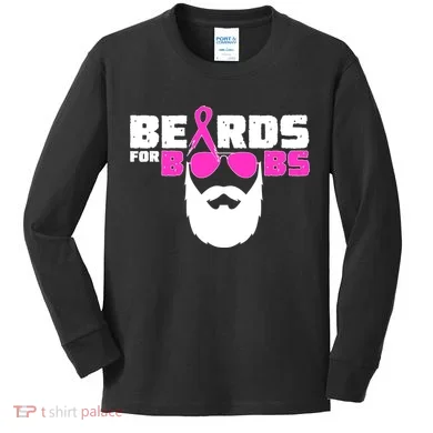 Beards For Boobs Kids Long Sleeve Shirt