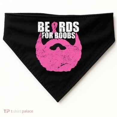 Beards For Boobs Breast Cancer USA-Made Doggie Bandana