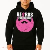 Beards For Boobs Breast Cancer Hoodie thumb 2