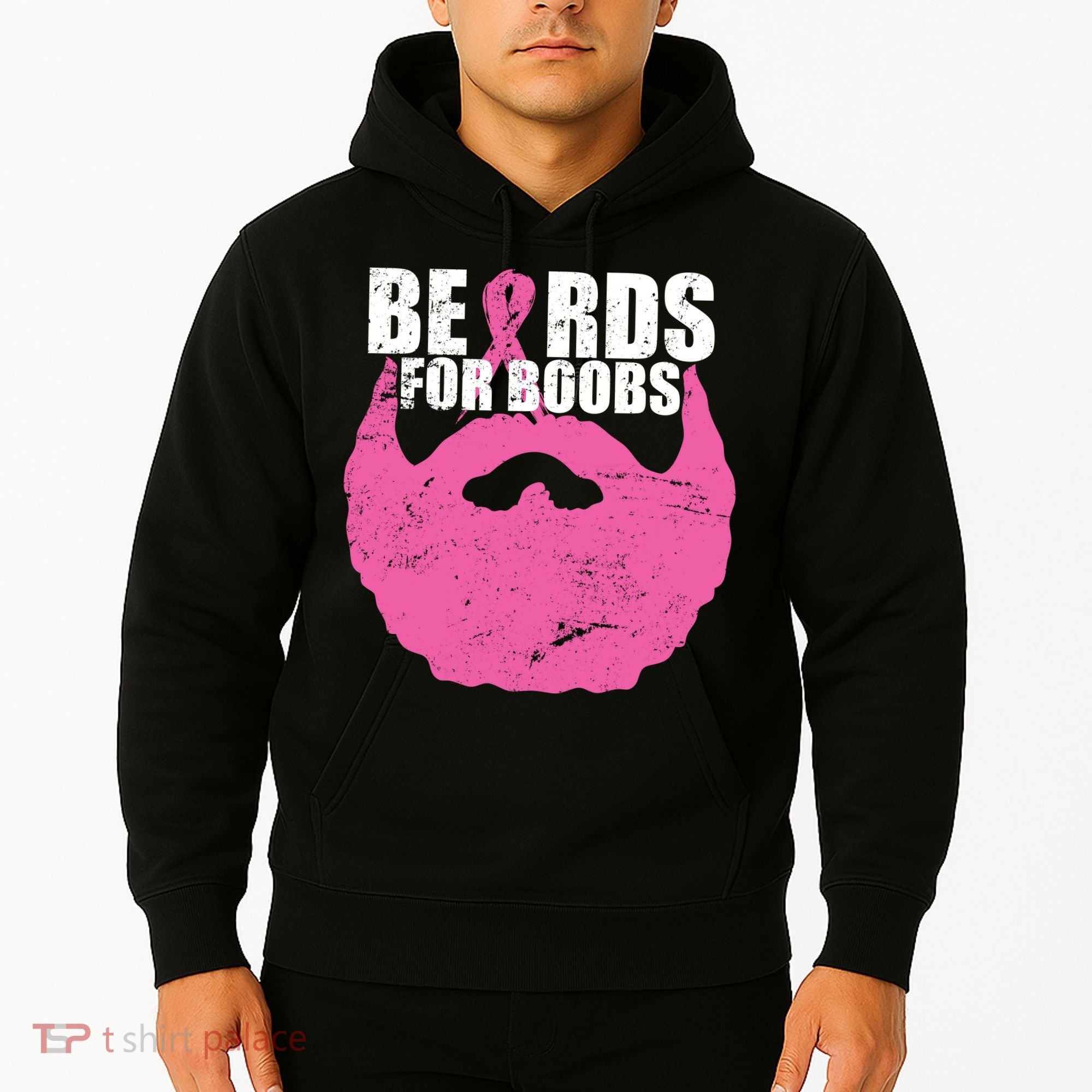 Beards For Boobs Breast Cancer Hoodie
