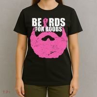 Beards For Boobs Breast Cancer T-Shirt thumb 4