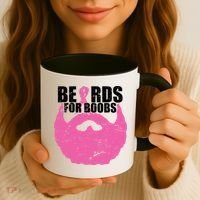 Beards For Boobs Breast Cancer Coffee Mug thumb 3