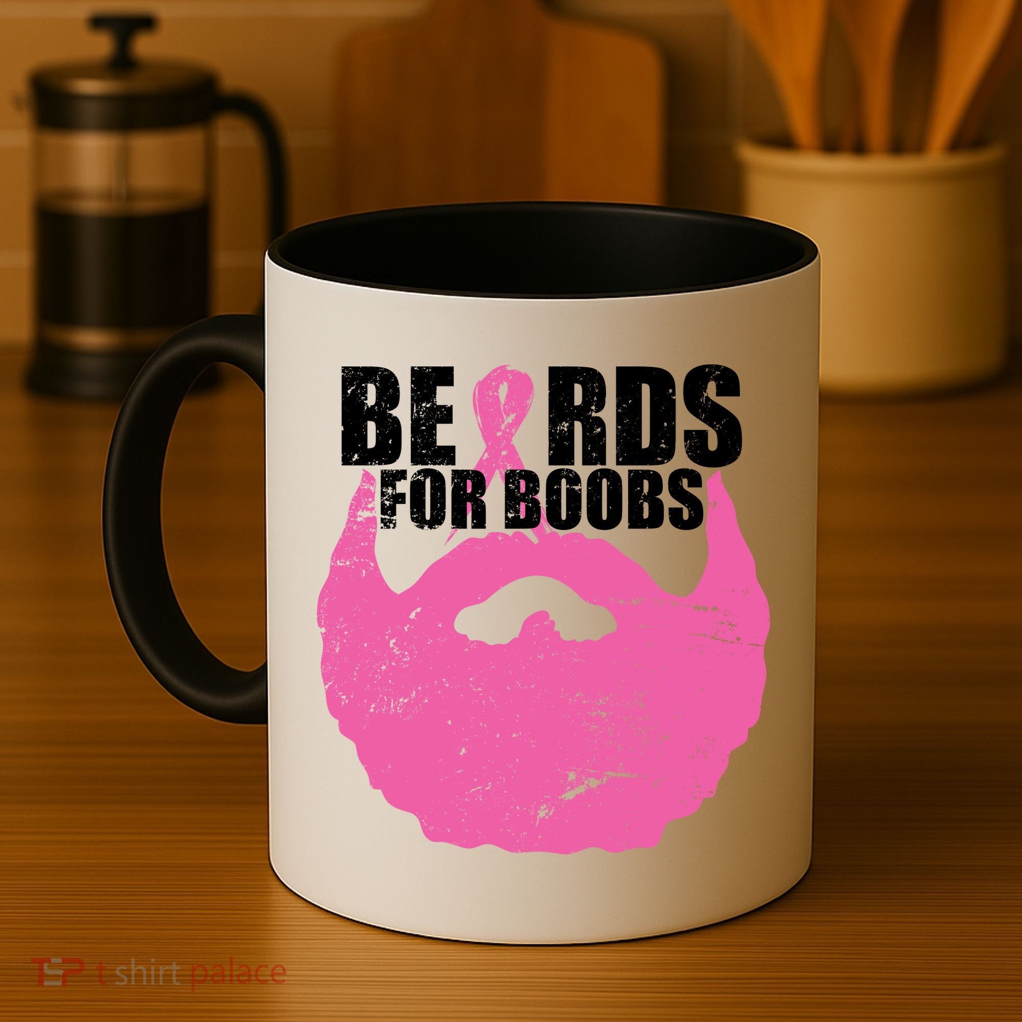 Beards For Boobs Breast Cancer Coffee Mug