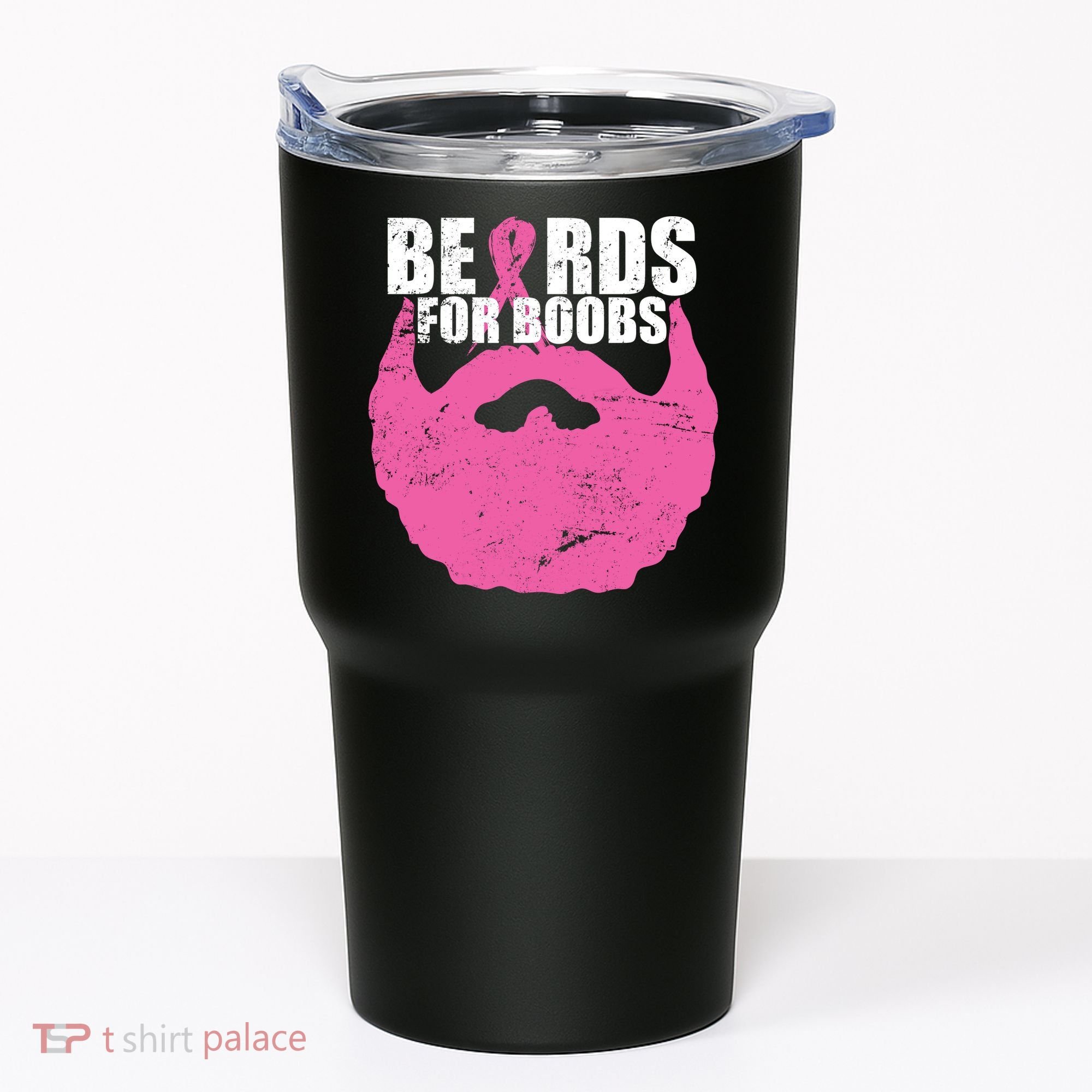Beards For Boobs Breast Cancer Tumbler