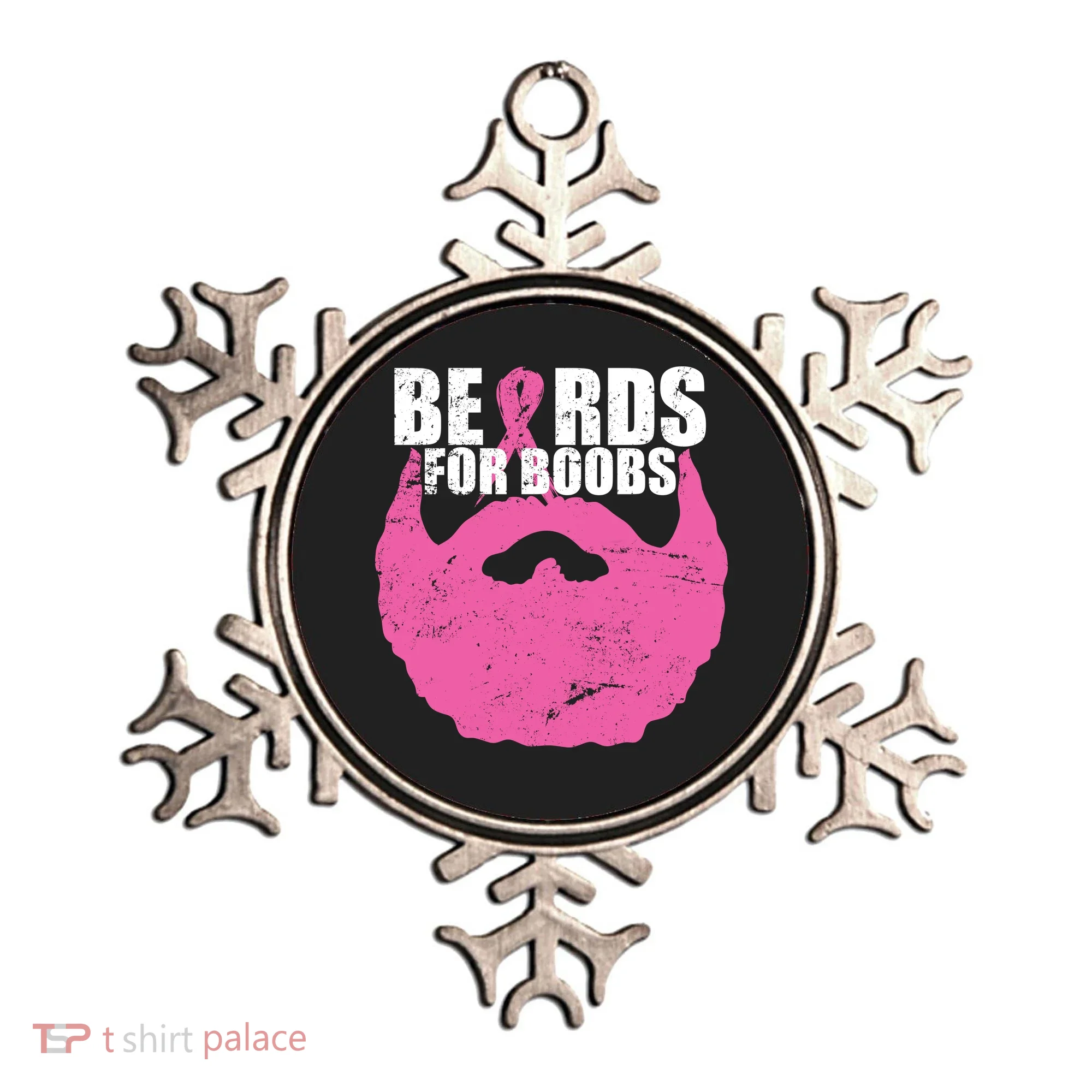 Beards For Boobs Breast Cancer Ornament