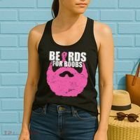 Beards For Boobs Breast Cancer Women's Tank Top thumb 2