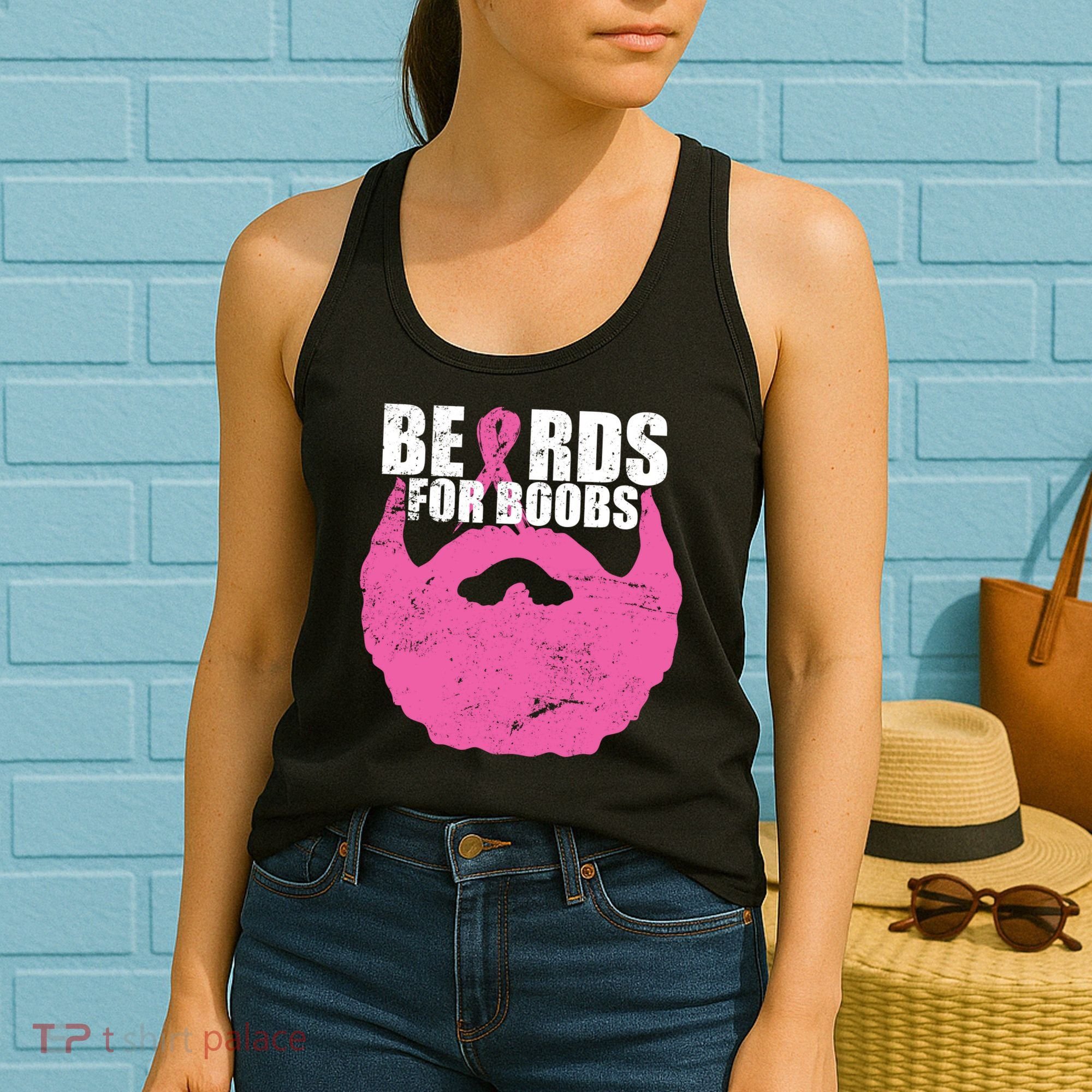 Beards For Boobs Breast Cancer Women's Tank Top
