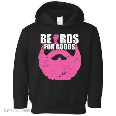 Beards For Boobs Breast Cancer Toddler Hoodie