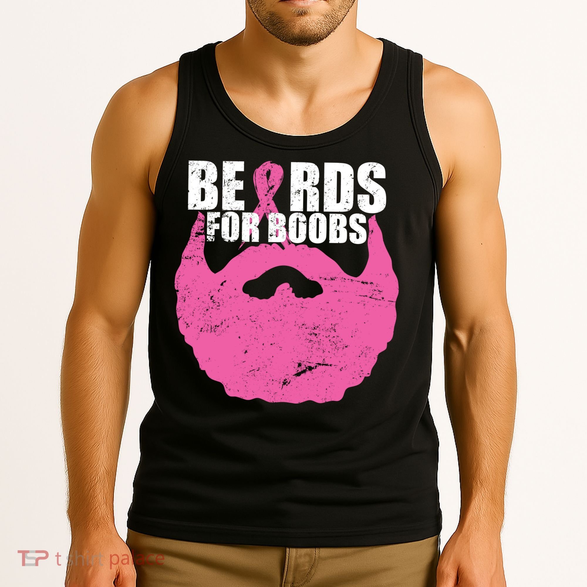 Beards For Boobs Breast Cancer Tank Top